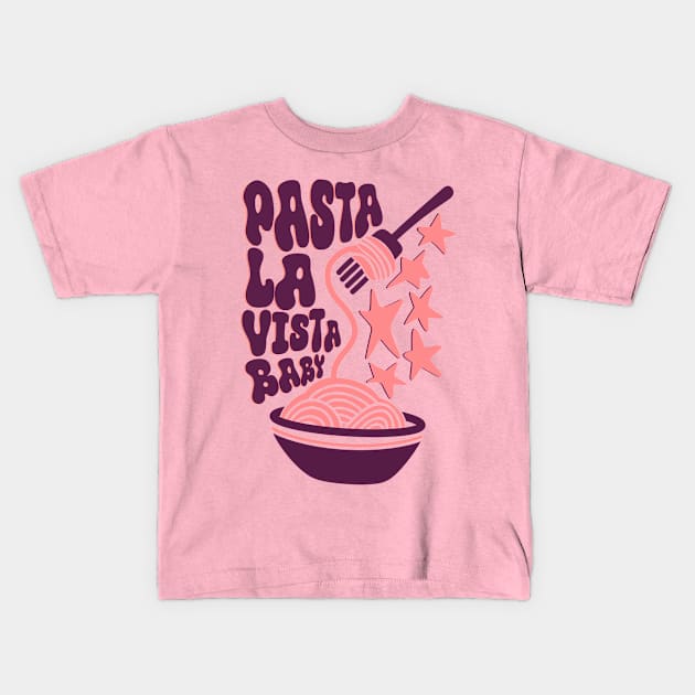 Food pun pasta la vista Kids T-Shirt by eternalshadeart